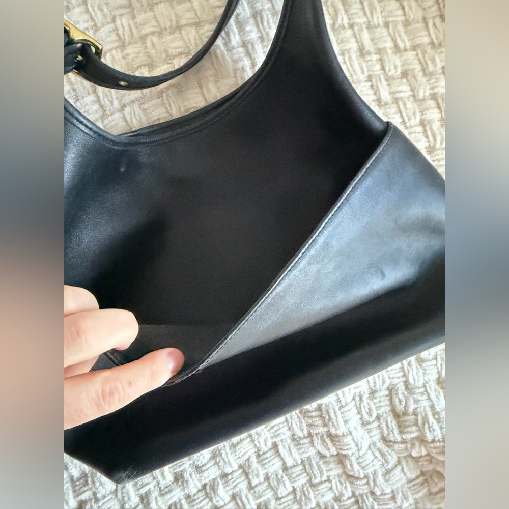 Vintage Old Coach Legacy Hobo Black Glove tan Leather - Picture 10 of 13